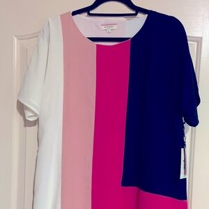 NWT Andree Women's Short Sleeve Colorblock Dress